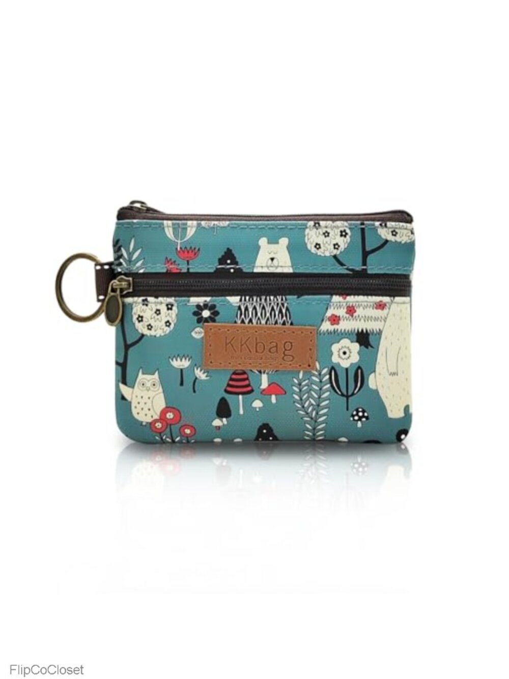 Polyester Coin Purse with Zipper and Keyring - Cute Mini Wallet for Women,